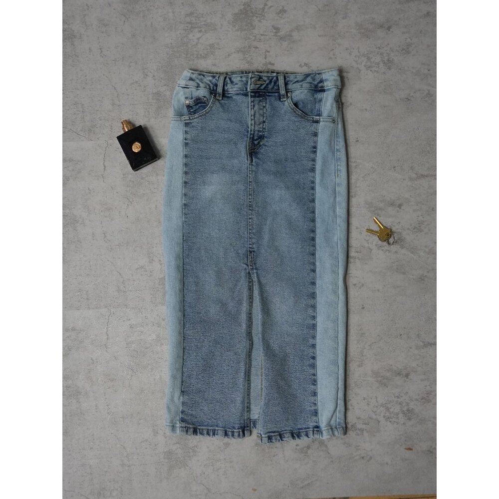 Suzy Lightwash Denim Long Skirt
